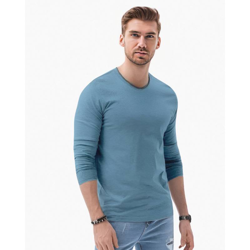 MROTTO Polera Hombre Manga Larga Regular Fit Cuello Redondo