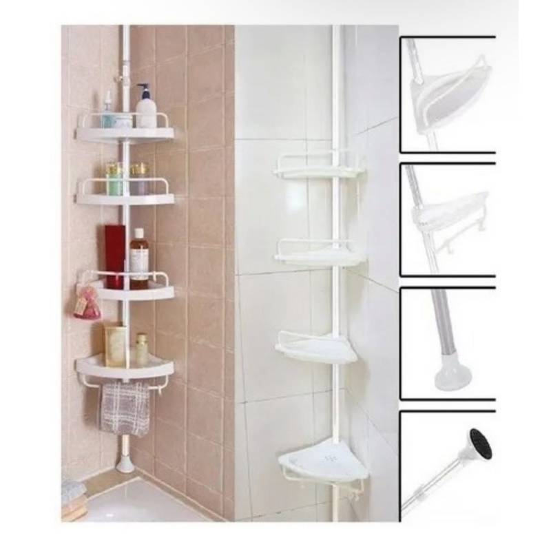 Esquinero regulable con 4 estantes para ducha