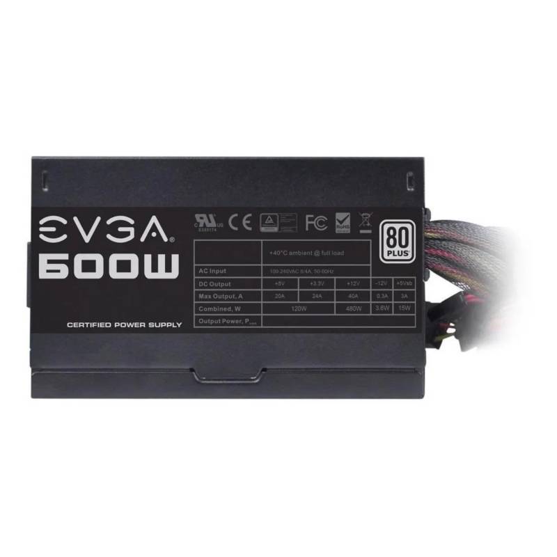 EVGA Fuente de poder para PC Evga 600 W1 black 100V/240V