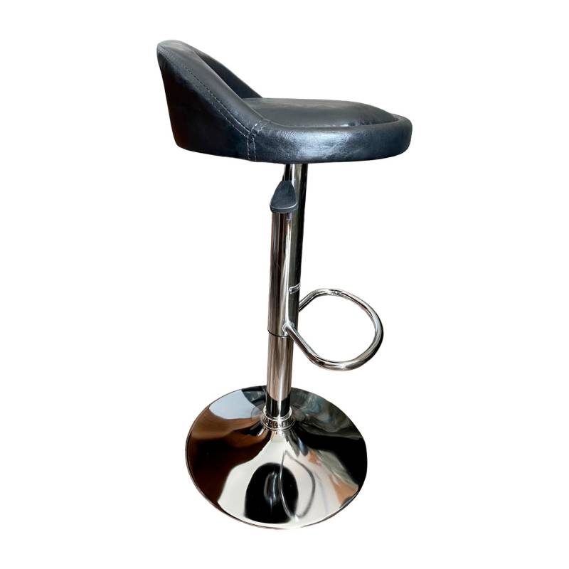 GENERICA - Pack 2 sillas taburete bar eco cuero negro