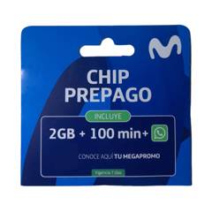 MOVISTAR - Chip Movistar 2 Giga + 100 Minutos