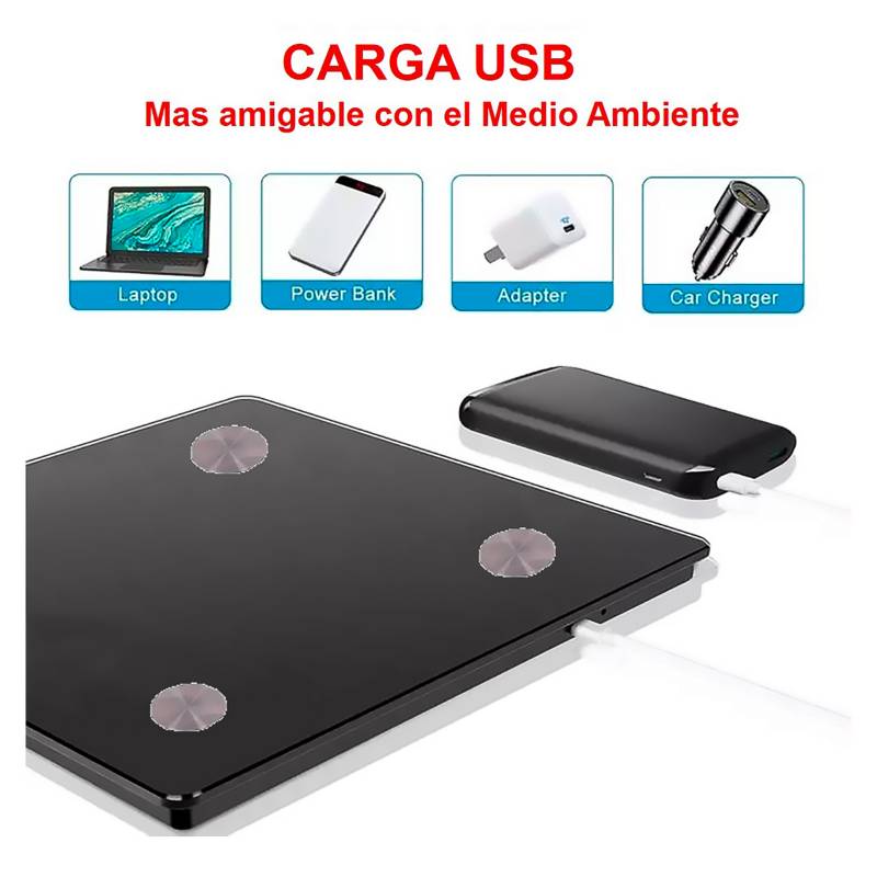 Bascula Digital Inteligente Con App Control Peso y Carga USB - ELE