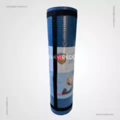 GENERICO - Yoga Mat Pilates 10 MM - Azul - Incluye Bolso + Strap