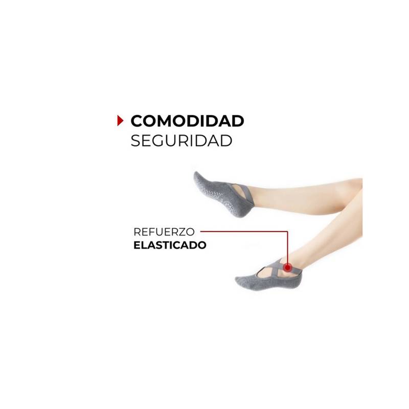 EVERSO pack 2 Pares Calcetines Antideslizantes Yoga Pilates Mujer