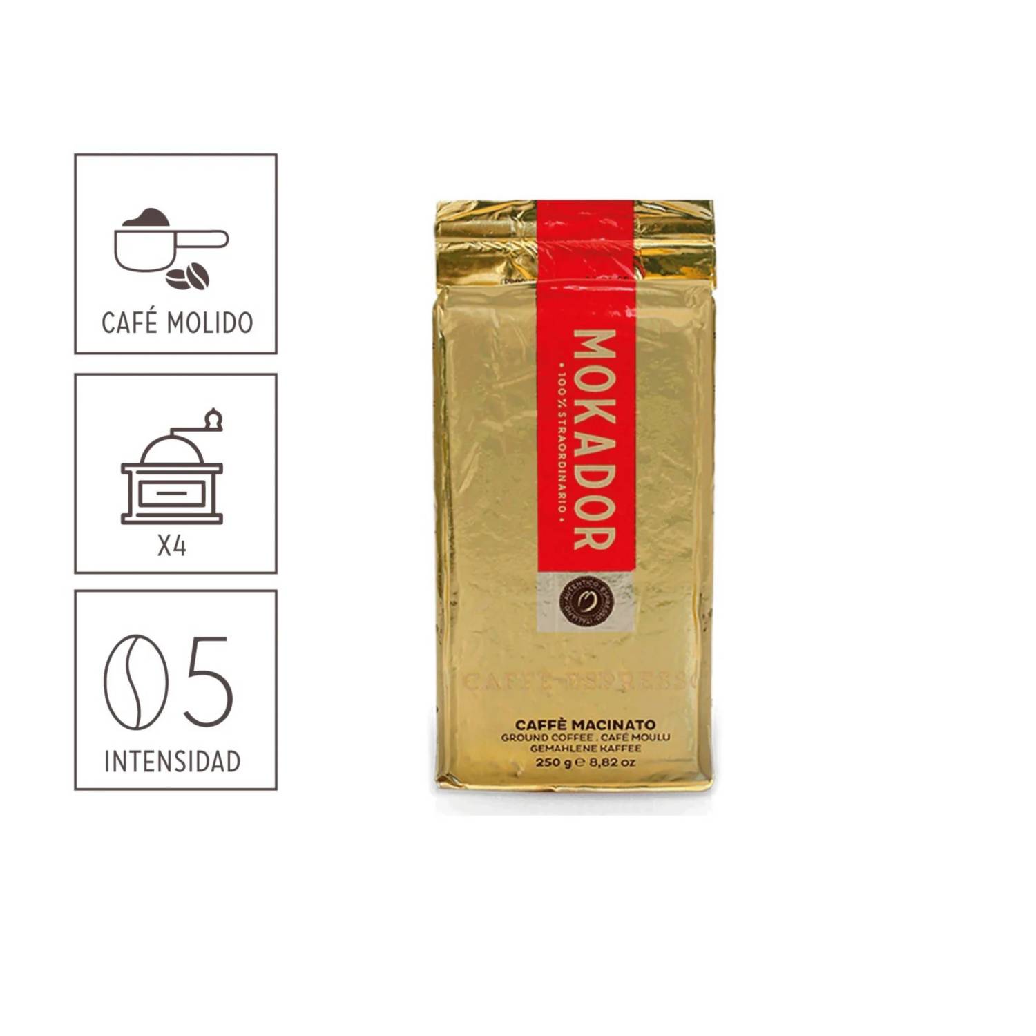 MOKADOR Café Oro molido 250grs mezcla arabica robusta