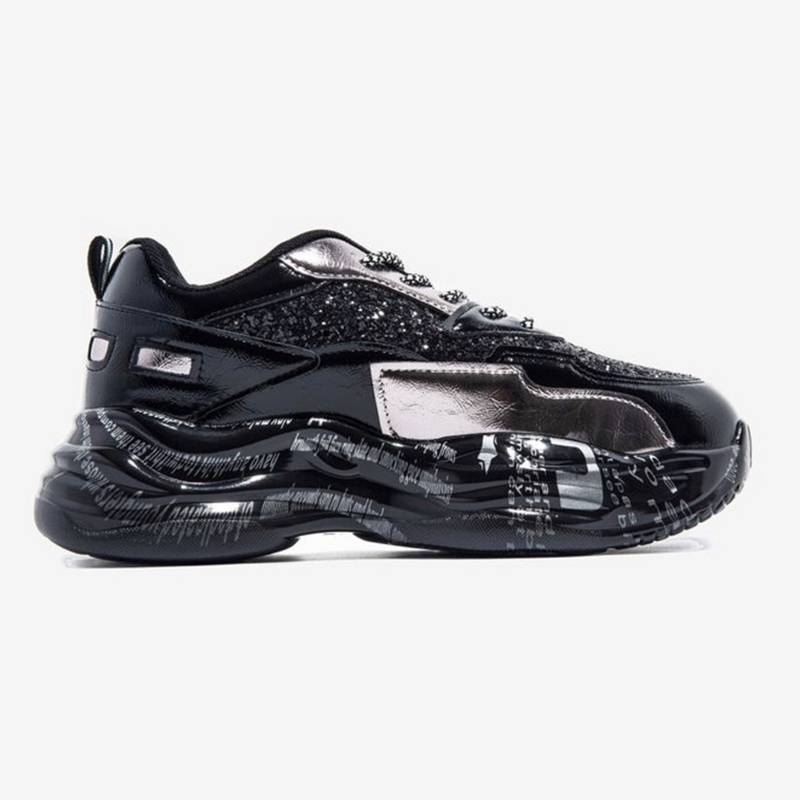 Papá estante Velocidad supersónica JMAX zapatillas negras con plateados plataforma | falabella.com