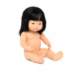 EDUKIM - Muñeca asiático síndrome de Down 38 cm Kyoko sin ropa