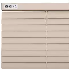 BERTEX - Persiana de aluminio Beige 105cm ancho x140cm alto Láminas 25mm BERTEX