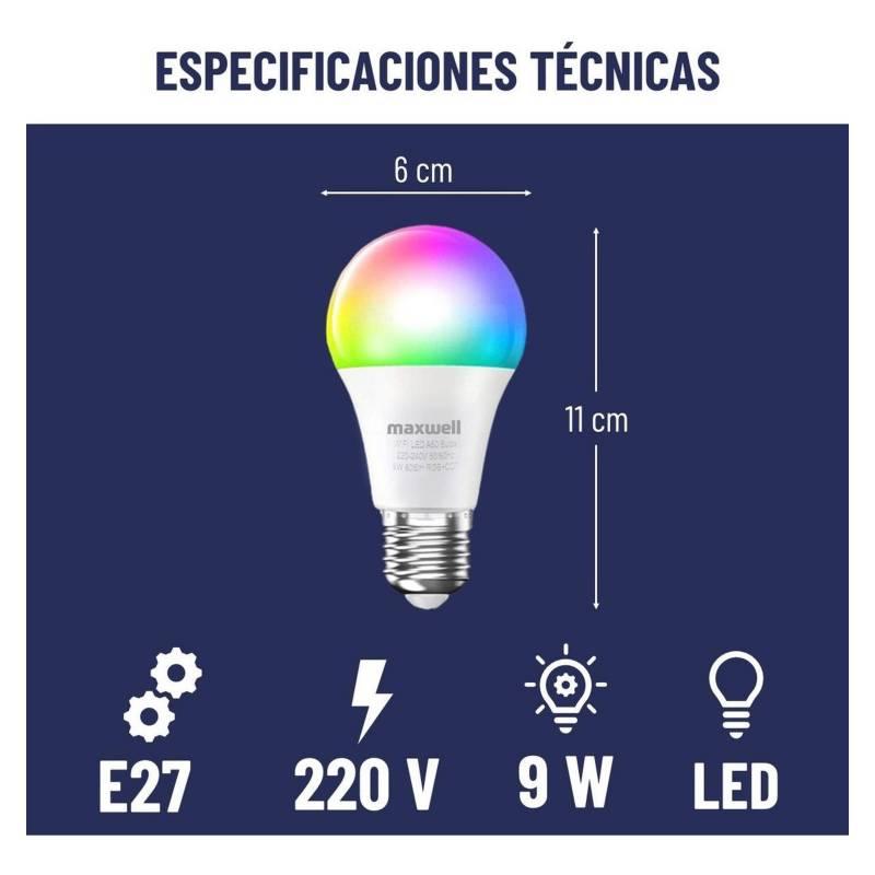 A60 - Lámpara inteligente E27 - 800 - SMARTHOME SPA