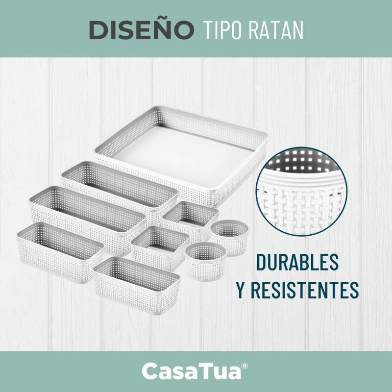 Canastos Organizadores Set De 9 Unids Cocina Baño Multiuso