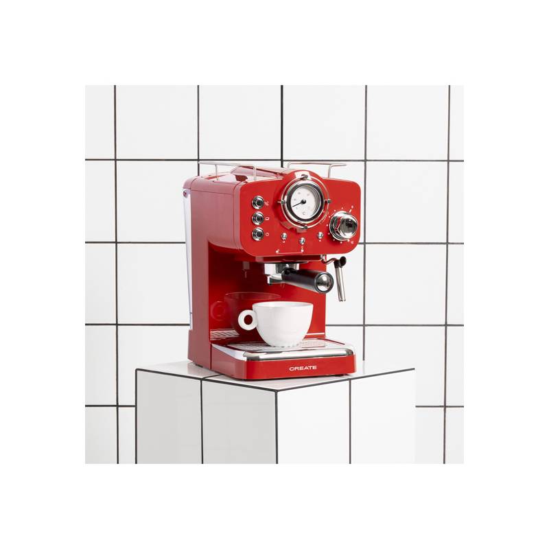 Cafetera Espresso THERA RETRO Roja Create IKOHS