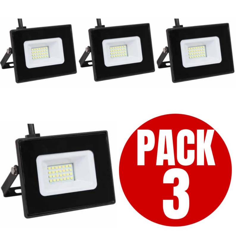 GENERICO - Foco Proyector Led 30w Exterior. Pack 3 Unidades LUZ FRIA WANT