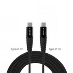 X-ONE - Cable Carga Rápida USB-C a USB-C Negro Ultraresistente