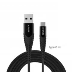X-ONE - Cable Carga Rápida USB-A to USB-C Negro Ultraresistente
