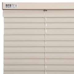 BERTEX - Persiana de aluminio 130 cm ancho x 140 cm alto. Láminas 25mm color Crema control de luz y privacidad para ventanas de interior BERTEX®