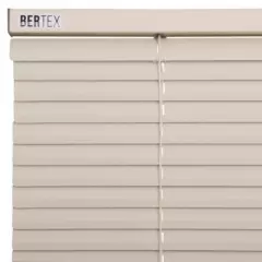 BERTEX - Persiana de aluminio 120 cm ancho x 140 cm alto. Láminas 25mm color Crema control de luz y privacidad para ventanas de interior BERTEX®