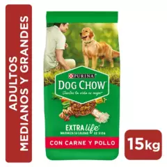 DOG CHOW - Alimento Seco DOG CHOW® Adultos Carne y Pollo 15kg