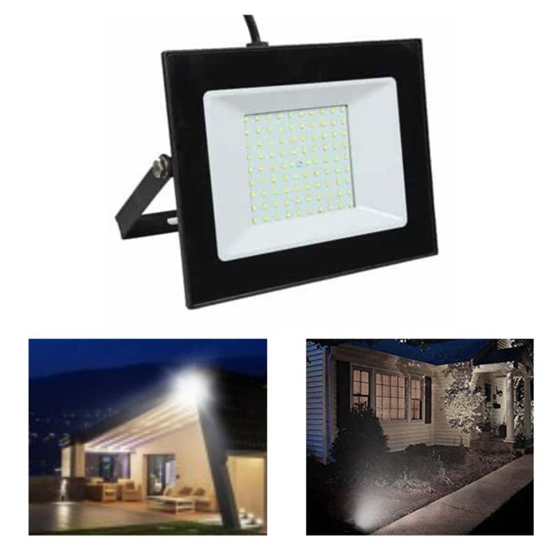 GENERICO Foco Proyector Led 100w Exterior Ip65 Sec LUZ CALIDA WANT