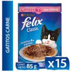 PURINA - Alimento húmedo para gato FELIX® Gatitos con Carne sobre 85g