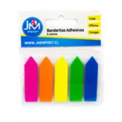 JM IMPORT - Banderitas Adhesivas Tipo Post-it Fluorescentes 250 Un.