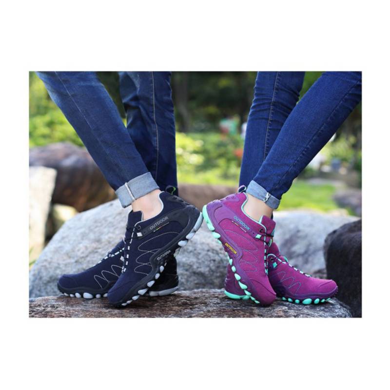 GENERICO Zapatos para mujer calzado de senderismo trekking para mujeres-Violeta.