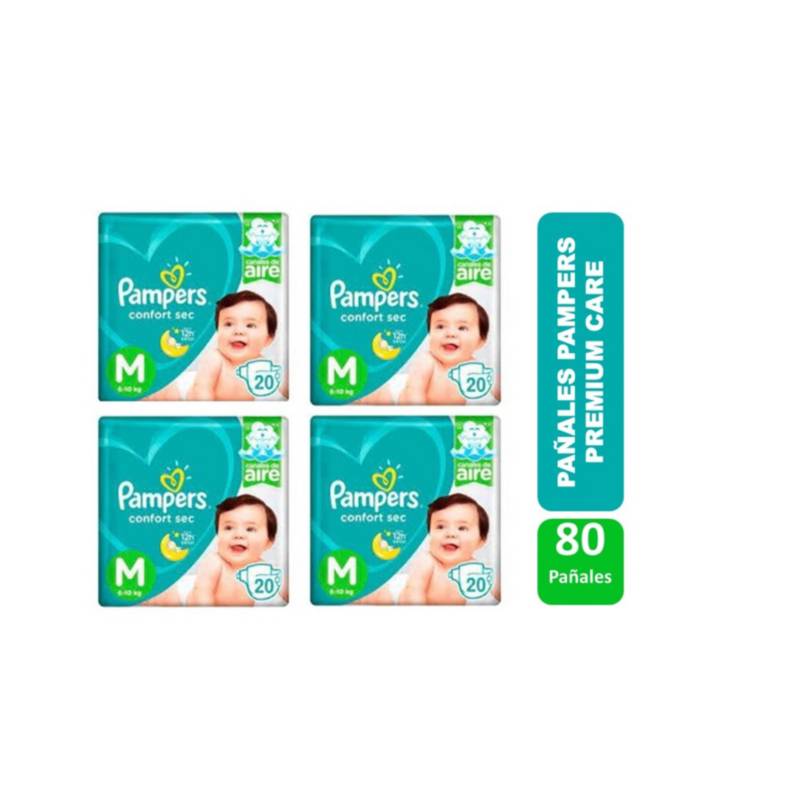PAMPERS - Pañales Pampers Confort Sec Talla M Pack X 4 Paquetes