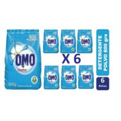 OMO - Pack X 6 Detergente Omo Matic 800 Gr Polvo