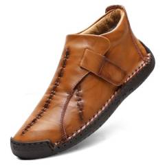 GENERICO - Zapatillas para hombre Zapatos tacón plano PU de vintage-amarillo
