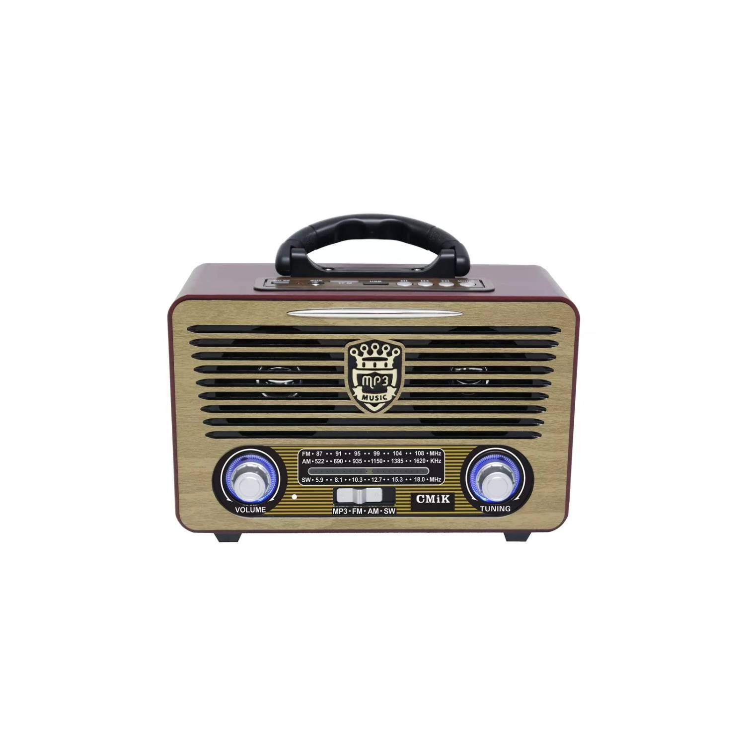 GENERICO Radio Vintage Retro USB Portatil FM BT Mini Beige