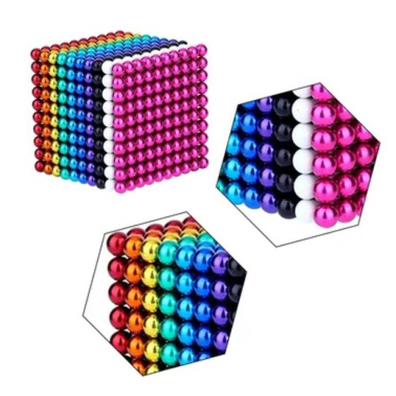 Set 1000 bolitas magnéticas - 5 mm - 10 colores