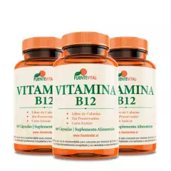 FUENTEVITAL - Vitamina B12 Fv 180 Capsulas Vegetales 3 Frascos 3x60 Caps