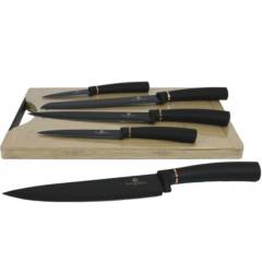BERLINGER HAUS - Juego de cuchillos 5 piezas + Tabla de bambu