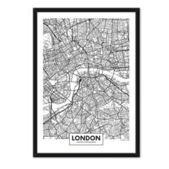 ALCUADRADO - Cuadro Individual Mapa Londres Negro Alcuadrado