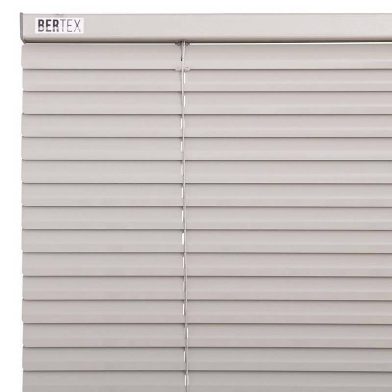 BERTEX - Persiana de aluminio 105 cm ancho x 140 cm alto. Láminas 25mm color Gris control de luz y privacidad para ventanas de interior BERTEX®