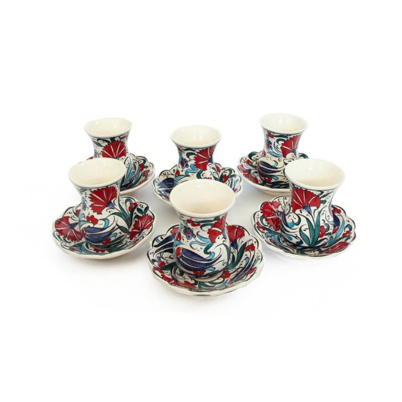 TURKUAZ - Juego de té de cerámica turca Bodrum