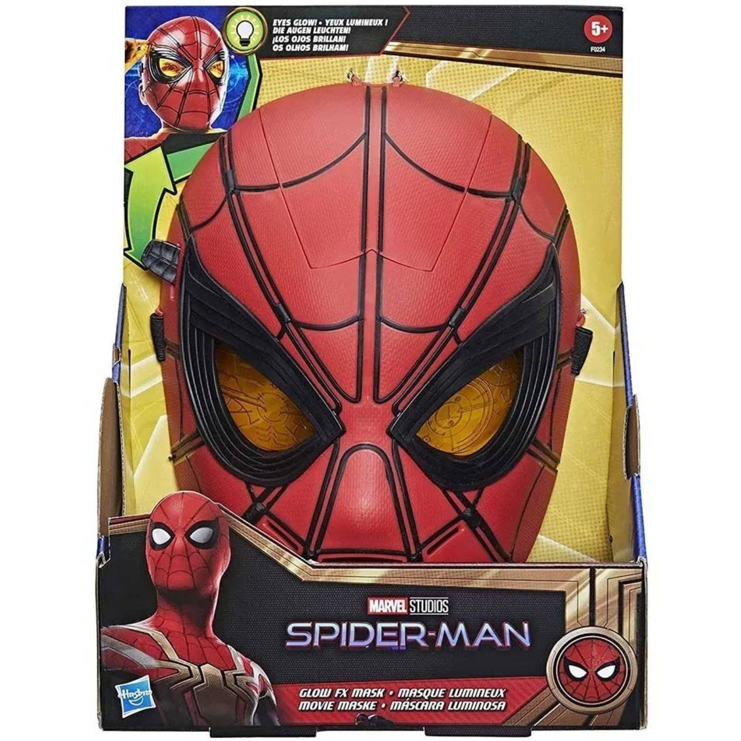 HASBRO Spiderman Mascara electrónica Hombre Araña Roja Luminosa Marvel
