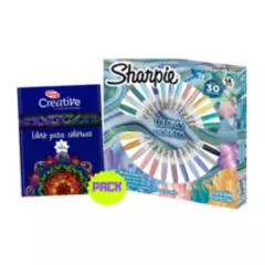 SHARPIE - Pack Sharpie colores místicos más  Libro Mándala AZUL