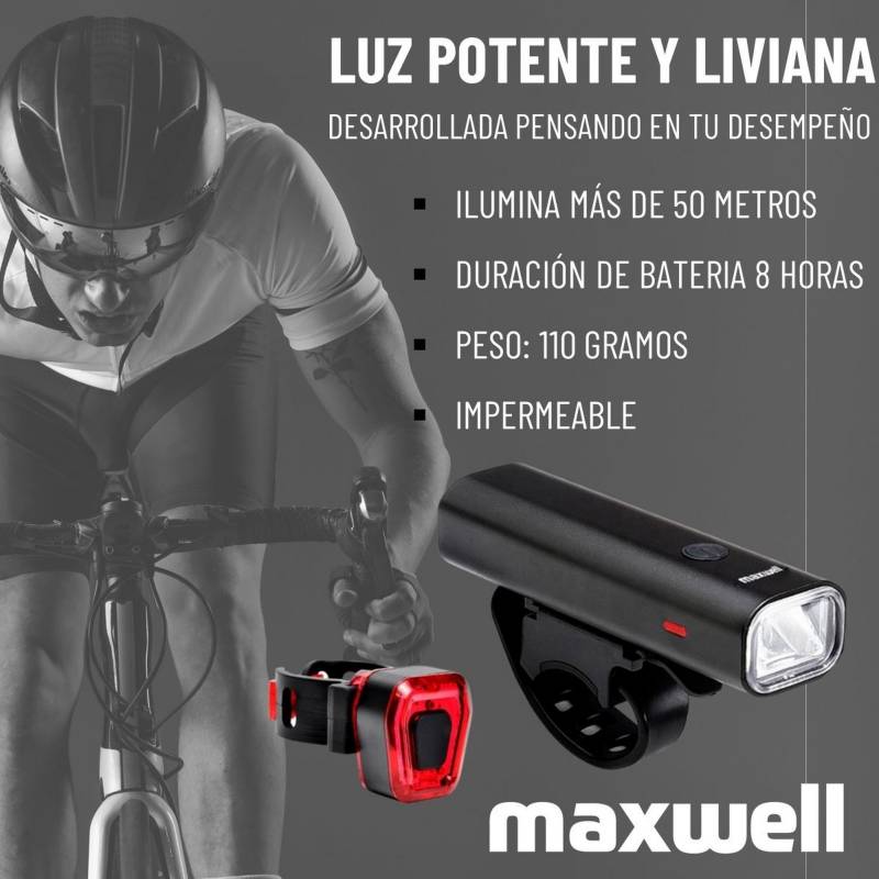 GENERICO Luz Bicicleta Delantera trasera USB Impermeable