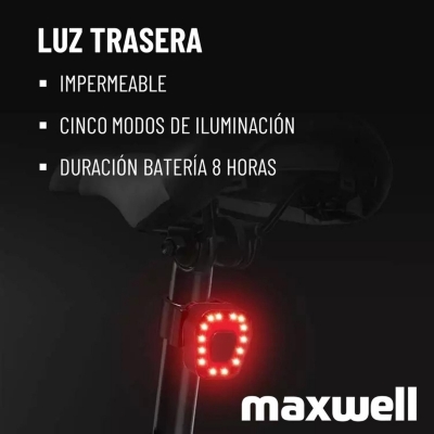 Luz Bicicleta Set Delantera Trasera Usb Maxwell Impermeable MAXWELL