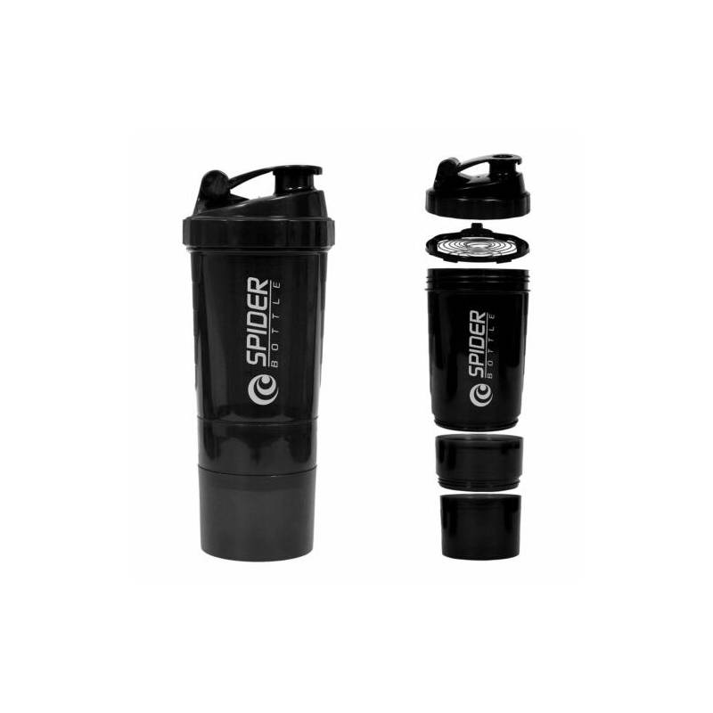 Vaso Mezclador De Proteinas 500ml - Negro con azul