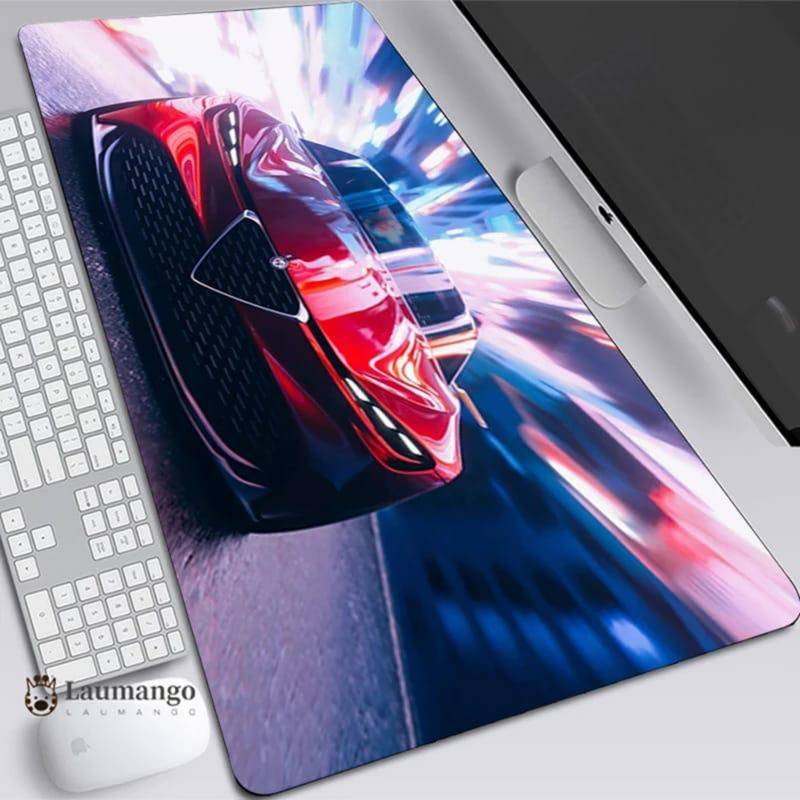 DEFF - Mouse Pad Gamer Auto Rojo