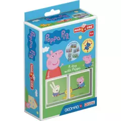 GEOMAG - Cubos Magnéticos MAGICUBE Peppa Pig - Un dia con Peppa (2 piezas)