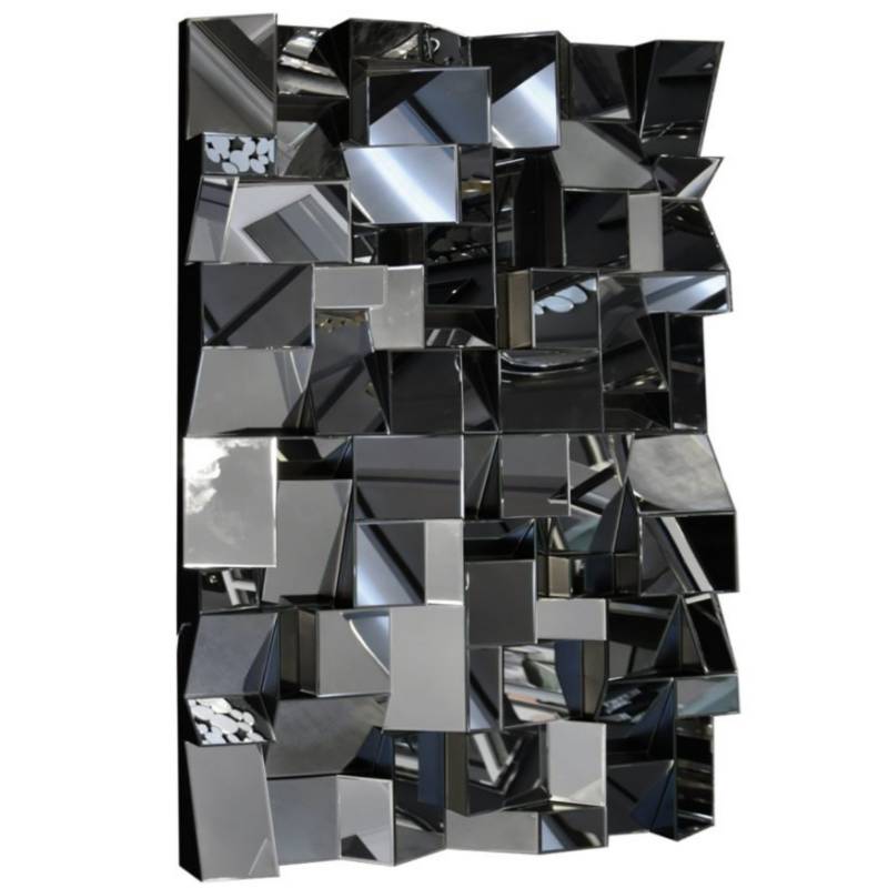 Espejo de pared decorativo Tommy Square de 150x90cm en Plata