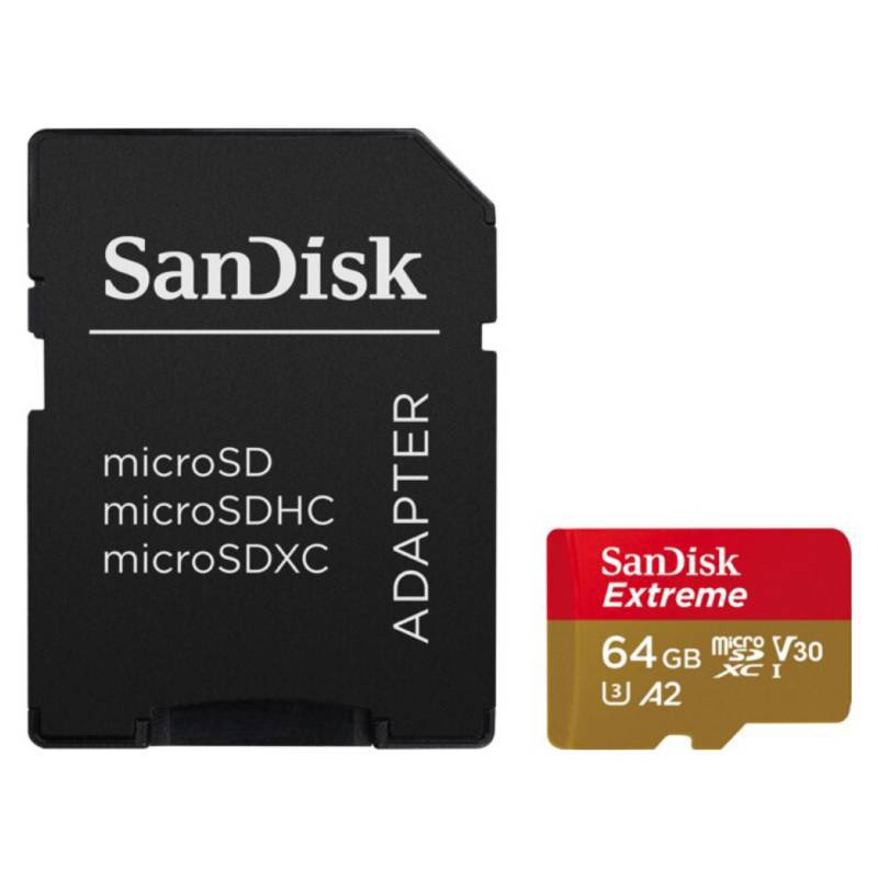 SANDISK - Sandisk Micro Sd 64gb Extreme A2 4k 190MS mas adaptador
