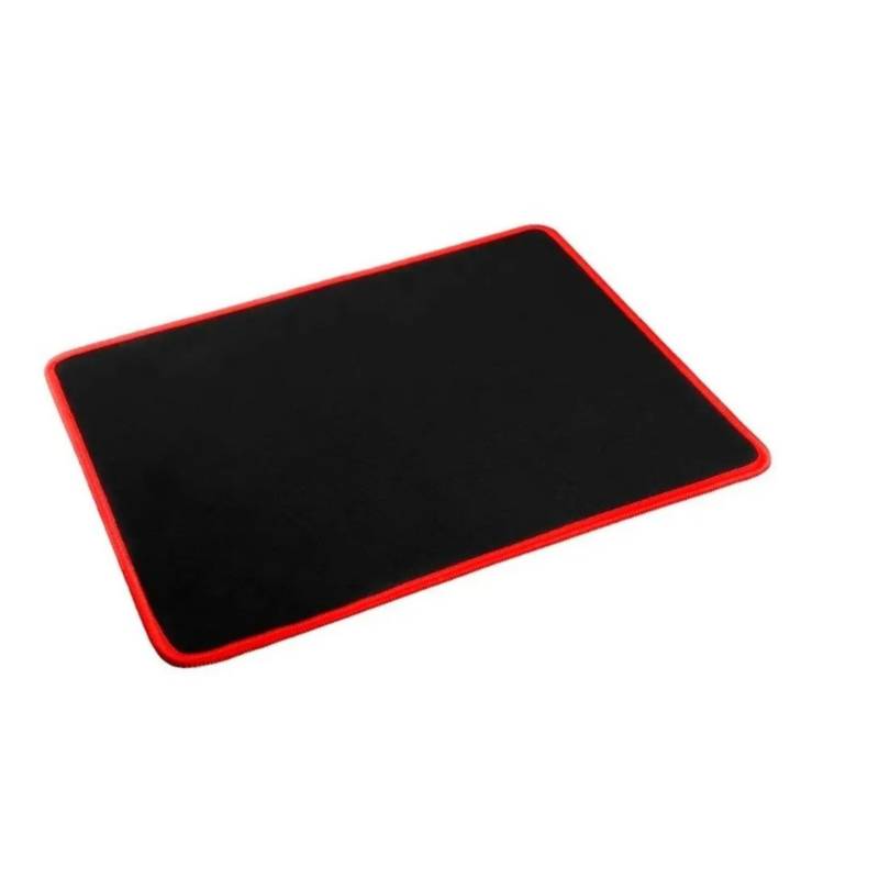 GENERICO - Mouse Pad Gamer Antideslizante Borde Rojo 24x30cm Grosor 3mm