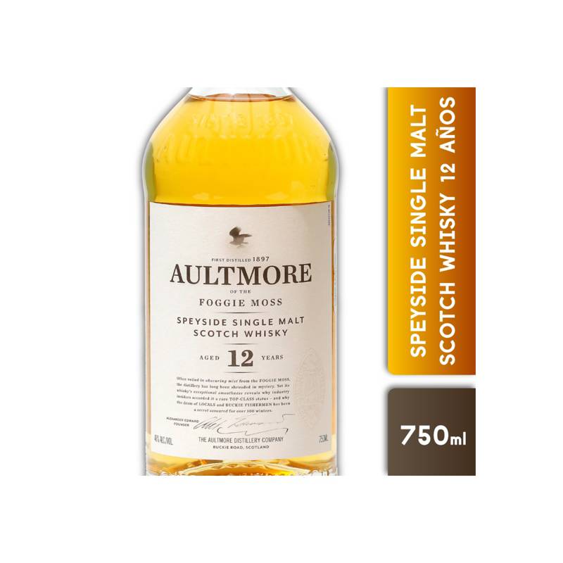 AULTMORE - Whisky Single Malt Aultmore 12 años 750cc 1 Unidad AULTMORE