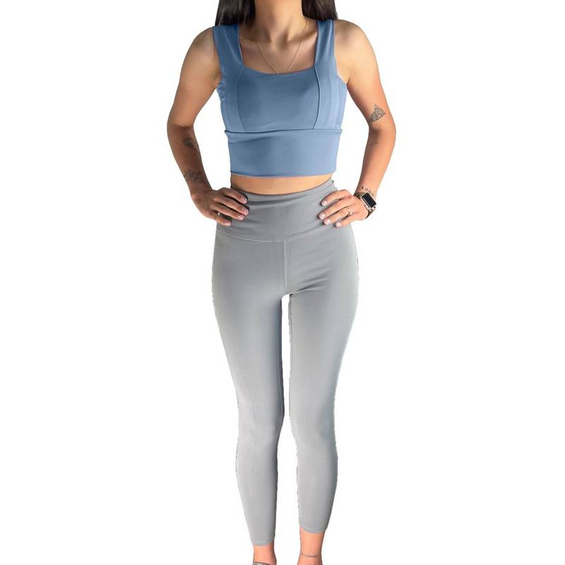 GENERICO Conjunto Deportivo Mujer Yoga Ejercicio 4 Pzas Gris