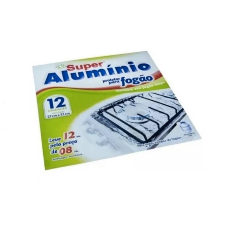 Papel Aluminio 12 Laminas Protector Cocina Estufa Fogón Gas