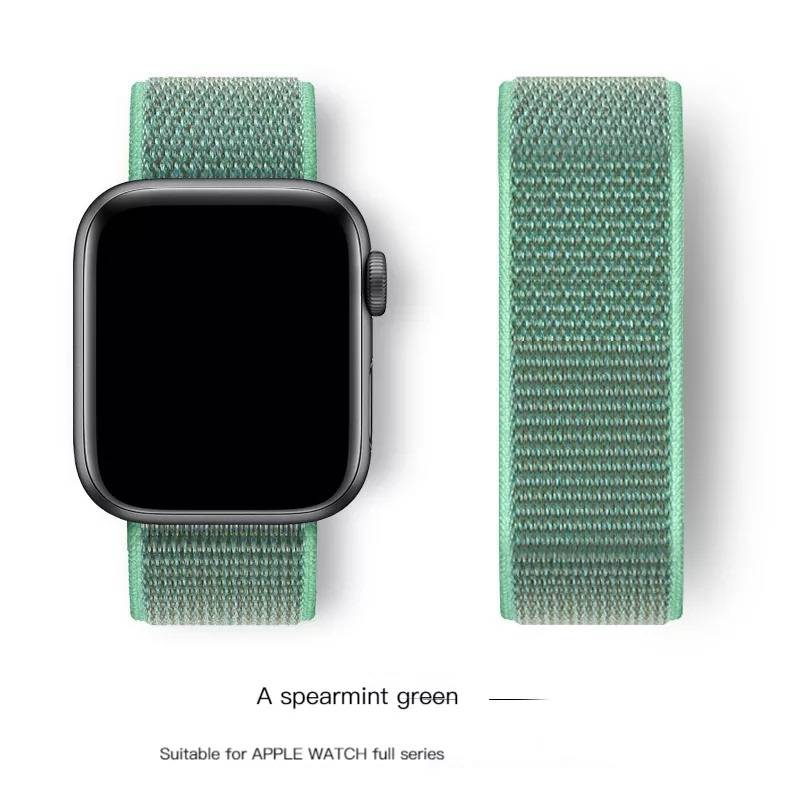 GENERICO - Correa para Apple Watch Nylon Velcro Todas Series Ajustable elástica
