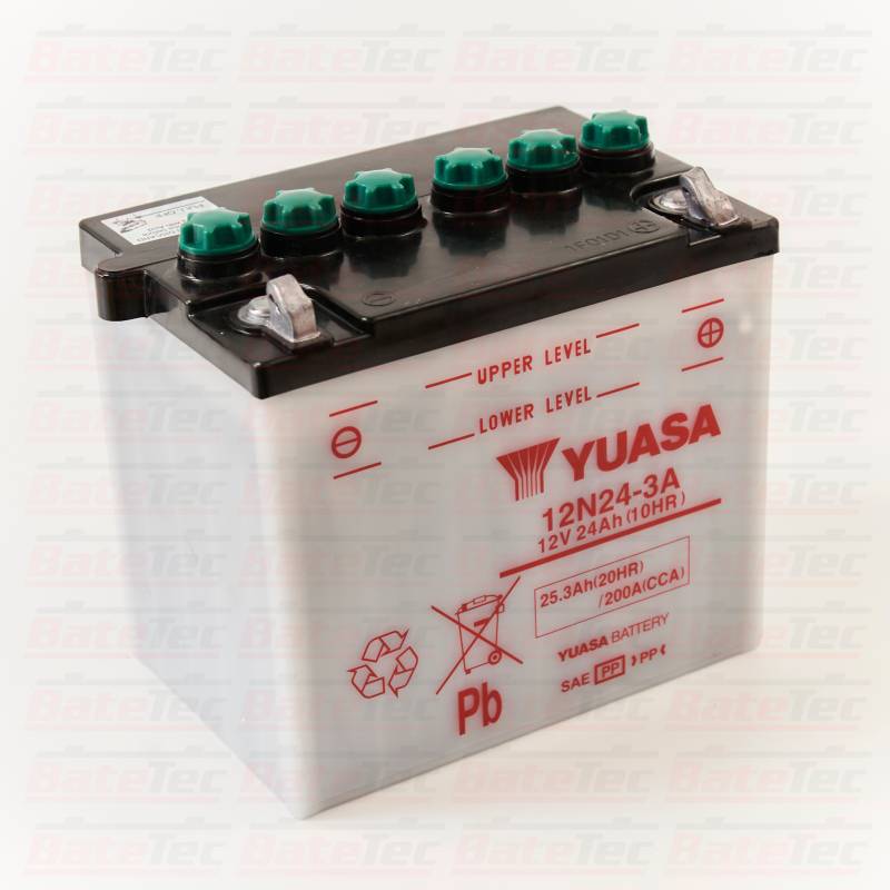 YUASA - Yuasa 12N24-3A 24Ah Batería de moto - Larga duración - Tecnologia Convencional